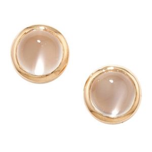 Modern bubble rose gold moonstone stud earrings