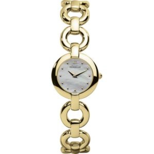 Womens gold plated veglione bracelet watch