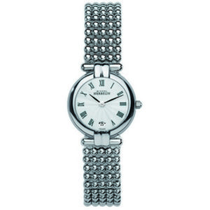 Womens stainless steel perle bracelet watch.