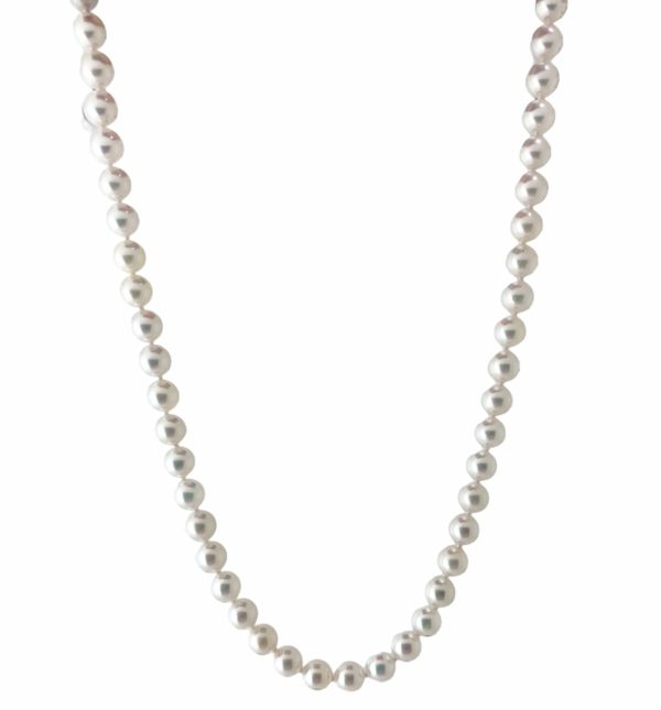 14ct white gold cultured pearl necklace