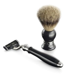 Dalvey black classic shaving set & stand
