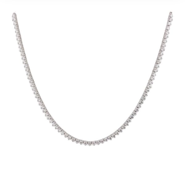 18ct white gold diamond line necklace