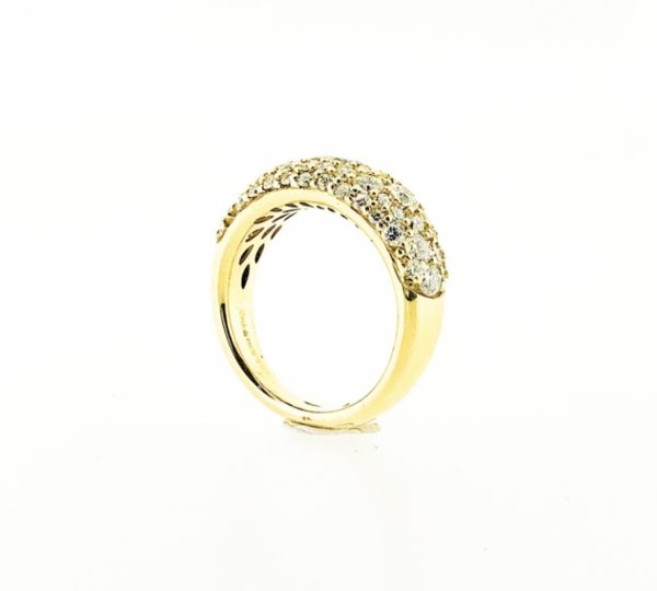 18ct yellow gold diamond pave ring