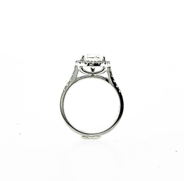 Platinum 2.14ct pear shape diamond halo ring