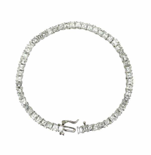 18ct white gold 10.60ct asscher cut diamond line bracelet