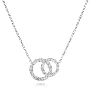 18ct White Gold Diamond Circles Necklace
