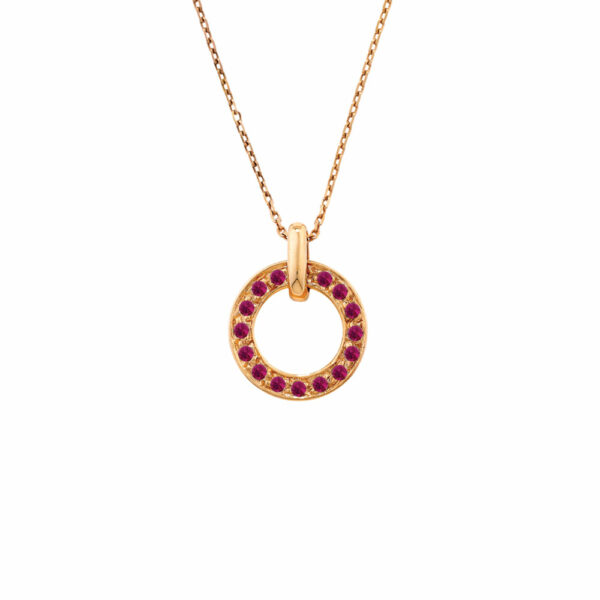 Rose Gold Meridian Ruby Necklace