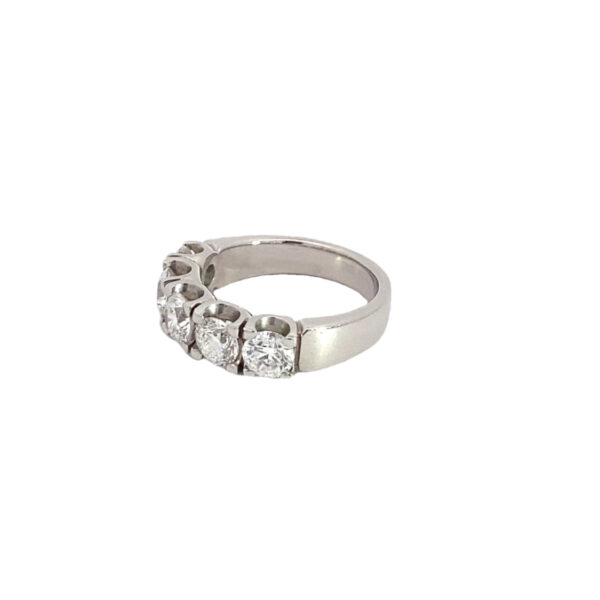 Platinum 5 Stone Half Eternity Diamond Ring
