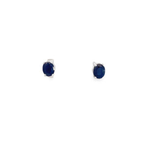 Preloved 18ct Oval Blue Sapphire Stud Earrings